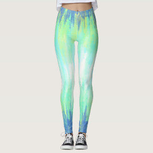Leggings Teinture blanche Aqua bleu
