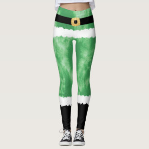 Leggings Teinture verte Teinture Santa Claus Costume Noël