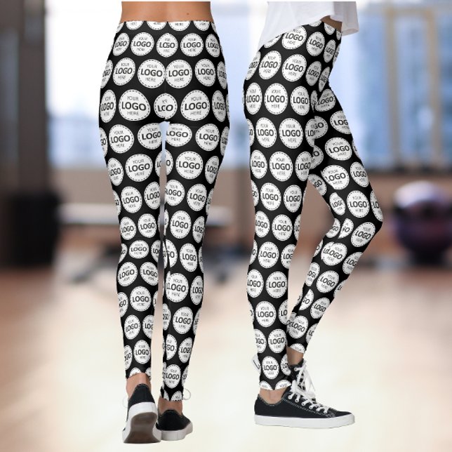 Leggings Téléchargement de motif de logo noir (Créateur téléchargé)