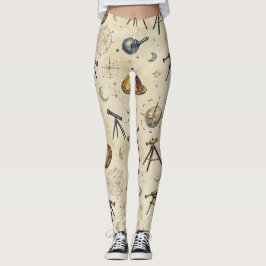 Leggings Telescopes Astrolabes Galaxy Motif