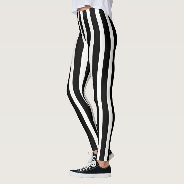 Leggings Tendance Blancs Et Noirs Verticaux (Gauche)