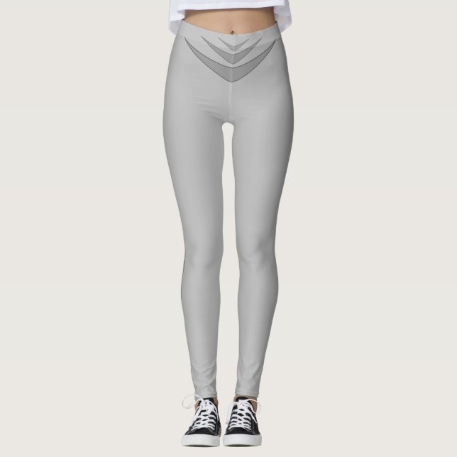 Leggings Tendance gris triple Boomerang sur argent (Devant)