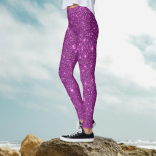 Leggings Tendance Pink Purple Sparkling Glittery Party
