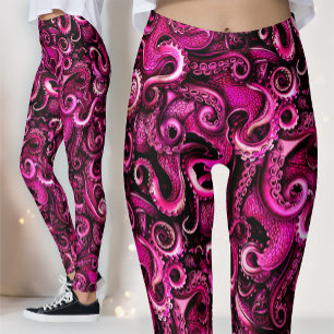 Leggings Tentacule de Kraken Rose Sorcière de la Mer Goth