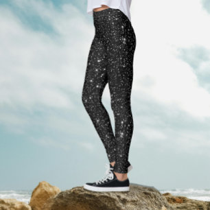 Leggings Tenue de soirée noire élégante et scintillante