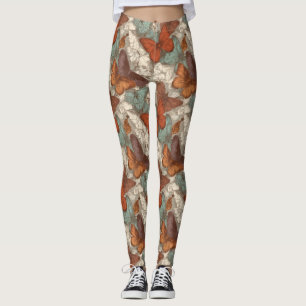 Leggings Tenue de sport à paillettes camouflage papillon mi