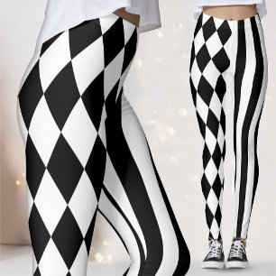 Leggings Tenues de scène pour Rock Band Jester noir et bl