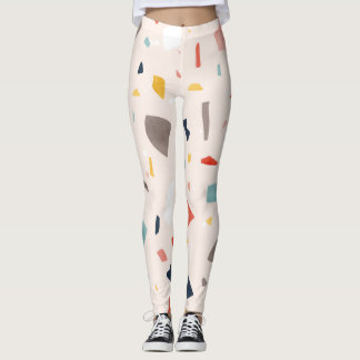 Leggings Terrazzo coloré : fragments rocheux sans soudure.