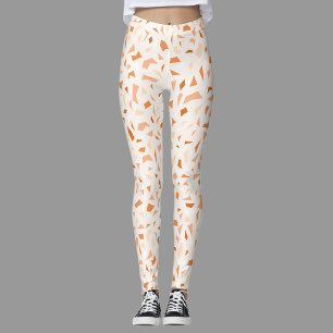 Leggings Terrazzo Modern Abstract Terracotta