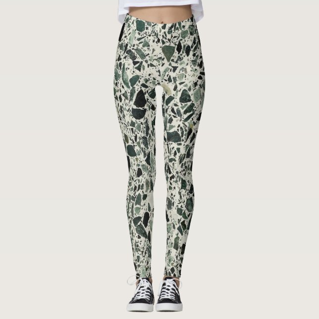 Leggings Terrazzo Vert Moderne (Devant)