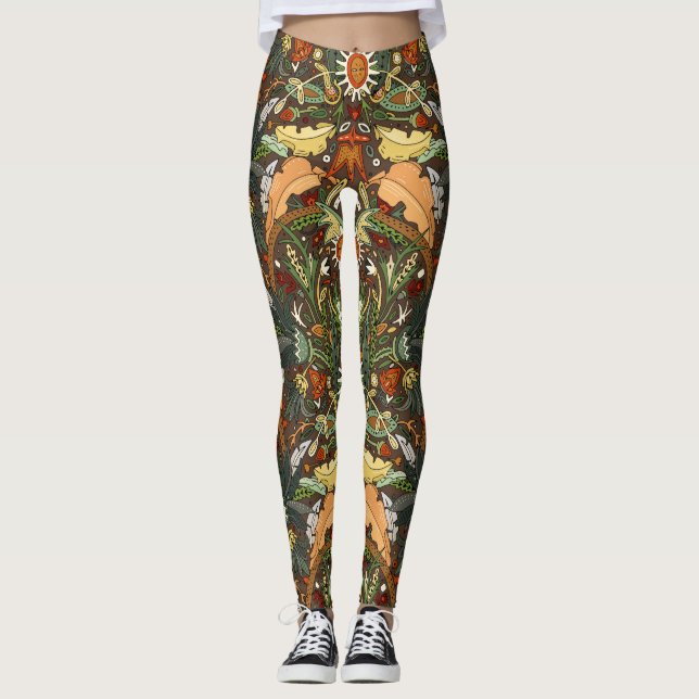 Leggings Terre damassée victorienne (Devant)