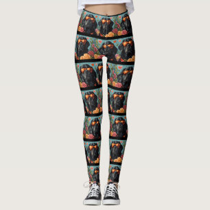 Leggings Terre-Neuve avec Roses de coeur Saint-Valentin