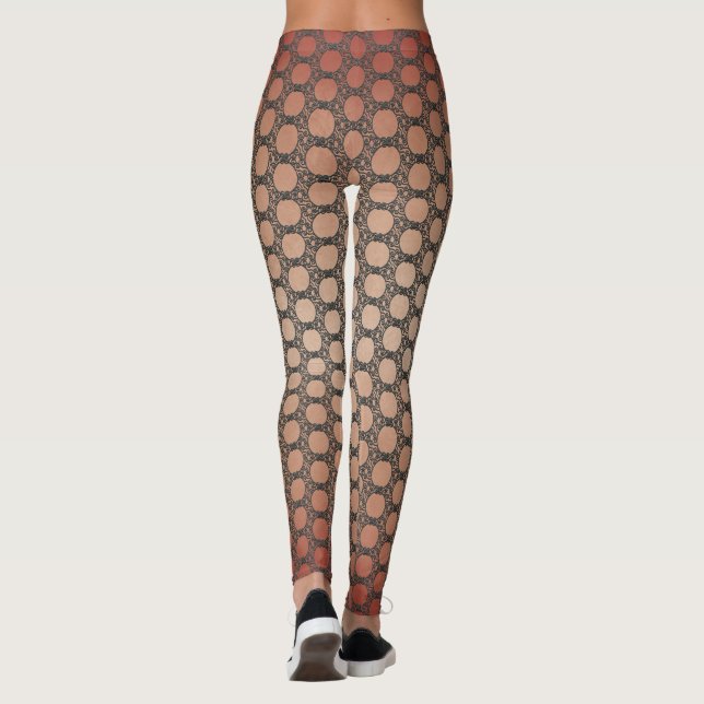 Leggings Terre rouge et Motif Pois (Dos)