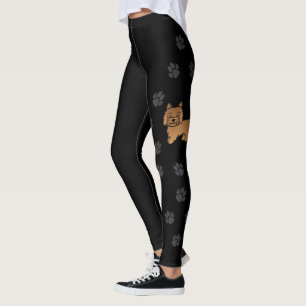 Leggings Terrier Cairn Rouge Chien de Dessin Animé Mignon &