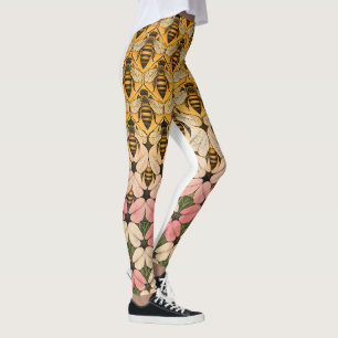 Leggings Tessellation d'abeille à miel et de fleur