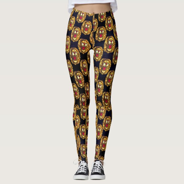 Leggings - Tête de lion (collection Isi-Agu) (Devant)