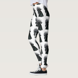 Leggings Tête de Rooster Ayam Cemani