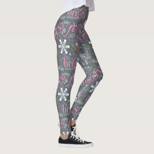 Leggings Texte de Christma et patterns Slate ID257