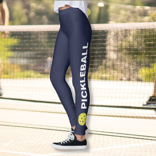 Leggings Texte jaune de coutume de boule de guêtres bleues