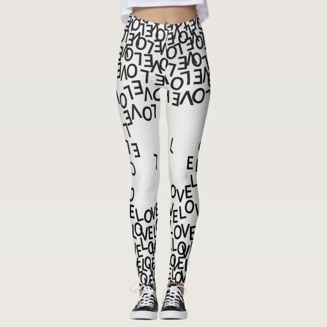 Leggings Texte noir moderne (Devant)