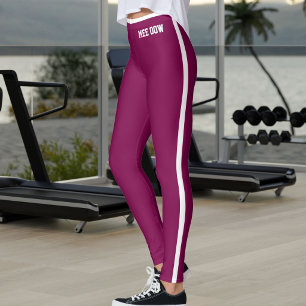 Leggings Texte personnalisé Chat Maman Riche Mûre Bandes Bl