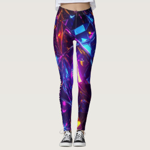Leggings Texte Personnalisé Futuriste Neon Prison Personnal