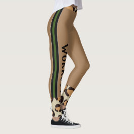 Leggings Texte personnalisé l Animal arrière - plan l Exerc