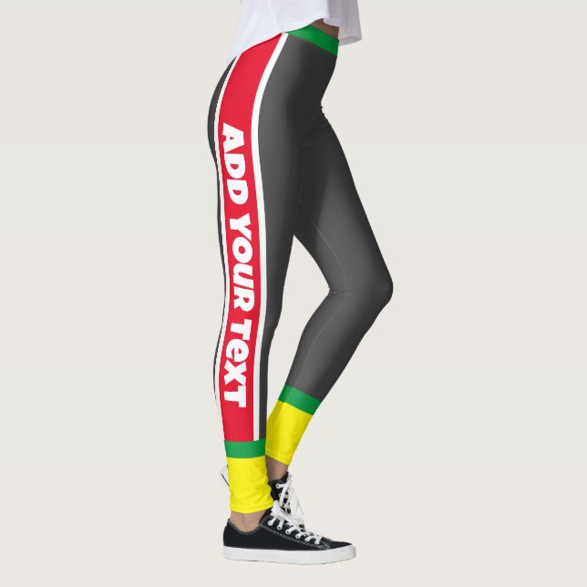 Leggings Texte personnalisé l Élégant exercice d'accrochage (Droite)