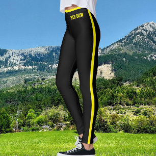 Leggings Texte personnalisé Maman Chat Chaton Cool Noir Jau