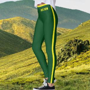 Leggings Texte personnalisé Maman Chat Chaton Mignon Vert J