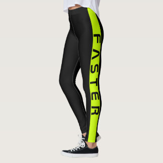 Leggings Texte personnalisé sur le côté rayé sur fond noir
