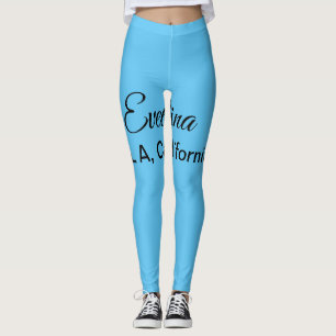 Leggings Texte simple minimal ajoutez votre nom lieu ville
