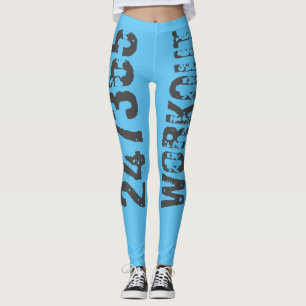 Leggings Texte usé et rayé Workout 247365 bleu
