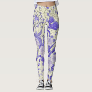 Leggings Textile japonais de KIMONO, chrysanthème