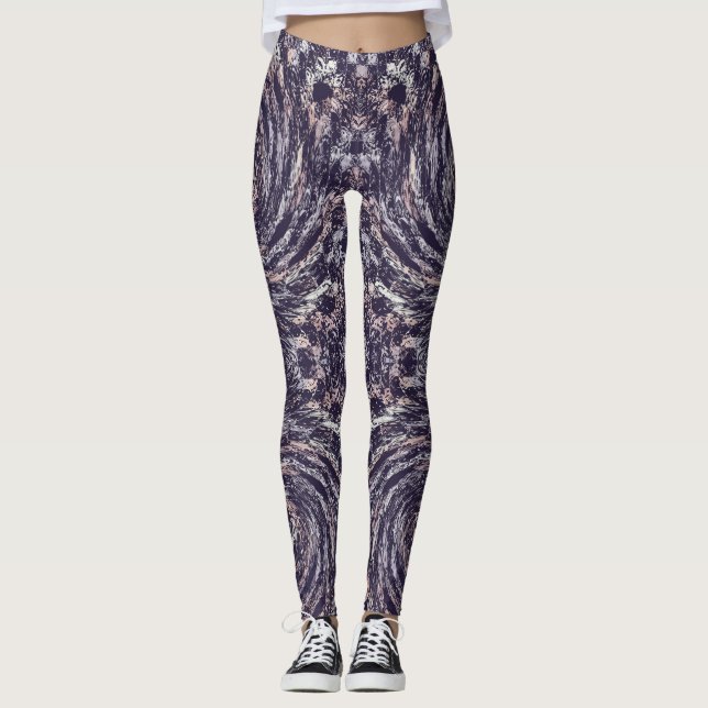 Leggings Texture abstraite de remous (Devant)