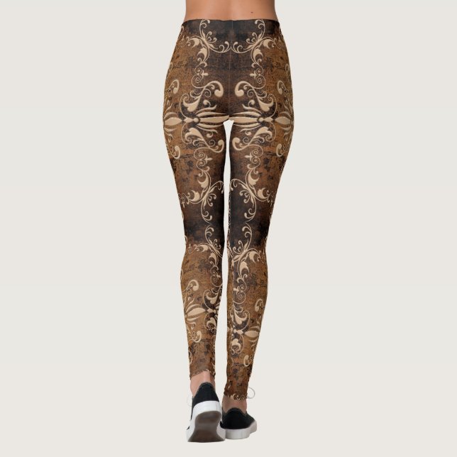 Leggings texture baroque de grange (Dos)