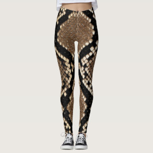 Leggings Texture de peau de Guêtre-Serpent