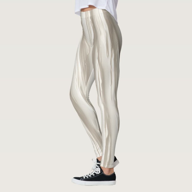 Leggings Texture d'ivoire abstrait (Gauche)