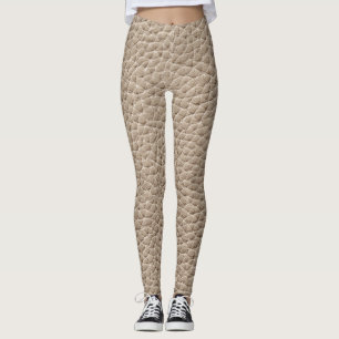 Leggings Texture en cuir beige, arrière - plan sans soudure