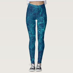 Leggings Texture en marbre bleu marine