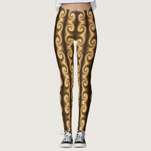 Leggings Texture en spirale d'or