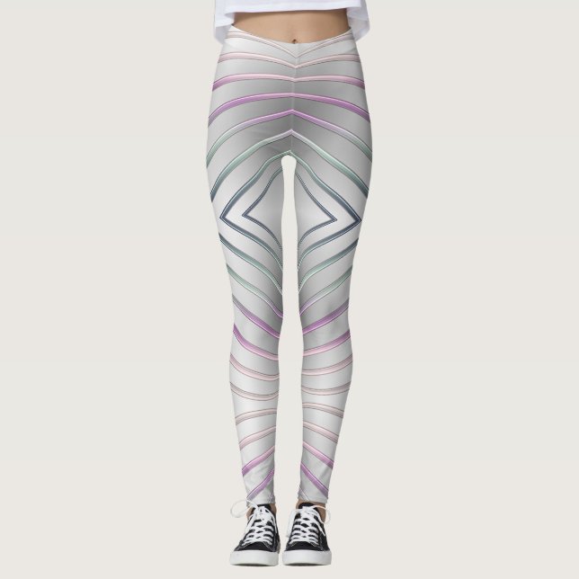 Leggings texture métallique géométrique abstraite (Devant)