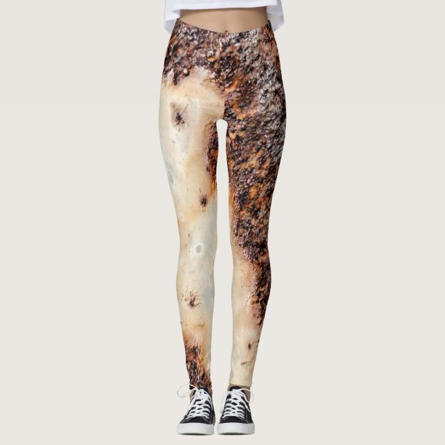 Leggings texture métallique rouille brun cool (Devant)