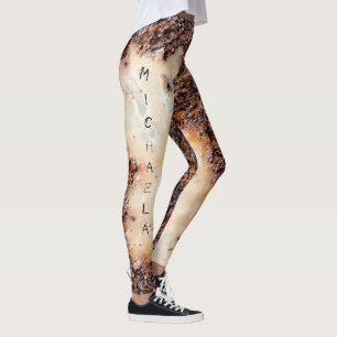 Leggings Texture métallique rouillé marron Cool nom personn