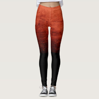 Leggings Texture Ombré Noir en détresse - Orange