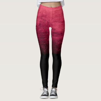 Leggings Texture Ombré Noir en détresse - Rouge