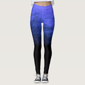 Leggings Texture Ombré Noir en Distress - Indigo