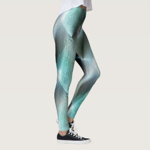 Leggings Texture rocheuse gris cyan souple avec détails num