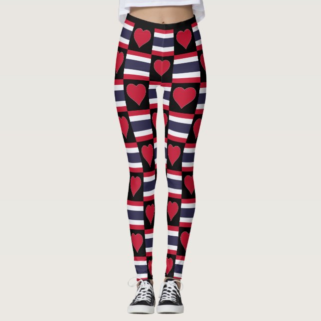 Leggings Thaïlande Drapeau Coeur Motif mignon Patriotique t (Devant)