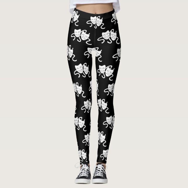 Leggings Thalia et Melpomene (masque riant et pleurant) (Devant)